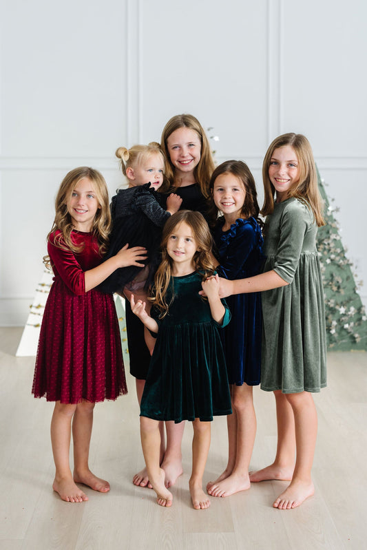 Cranberry Velvet Tutu Dress