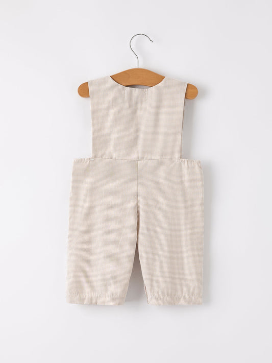 Fall Halloween & Thanksgiving Pumpkin Smock Embroidered Boys Romper