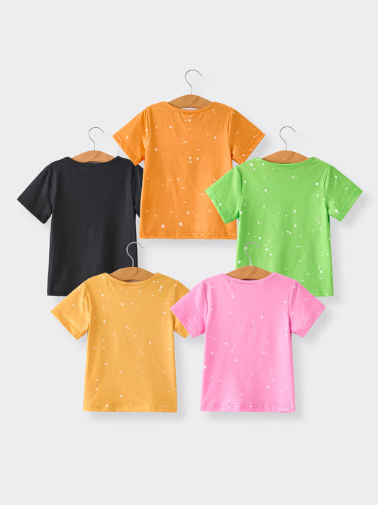 Fall Thanksgiving 5 pieces Short sleeve O-neck T-shirt