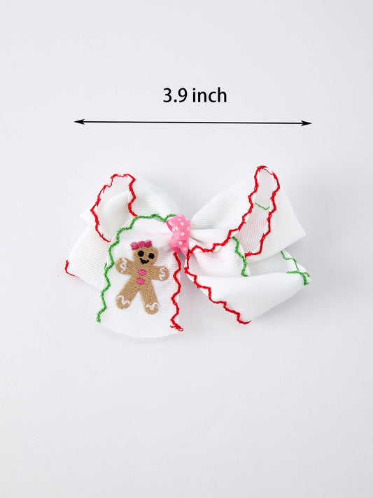 Christmas Gingerbread Man Hair Bows: Sweet Christmas Style(2PCS)