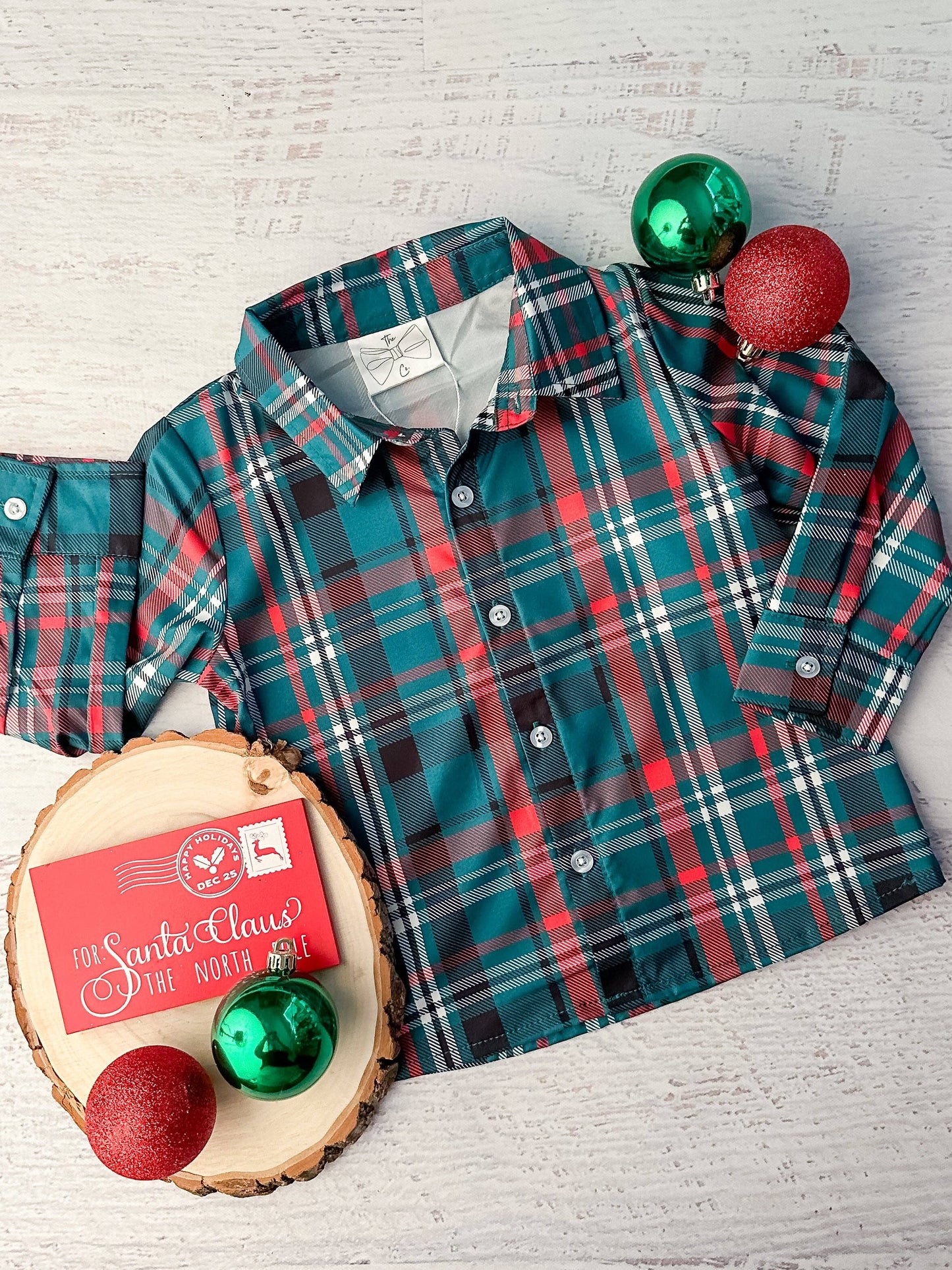 Boy's Red & Green Plaid Shirt: Fall 2025