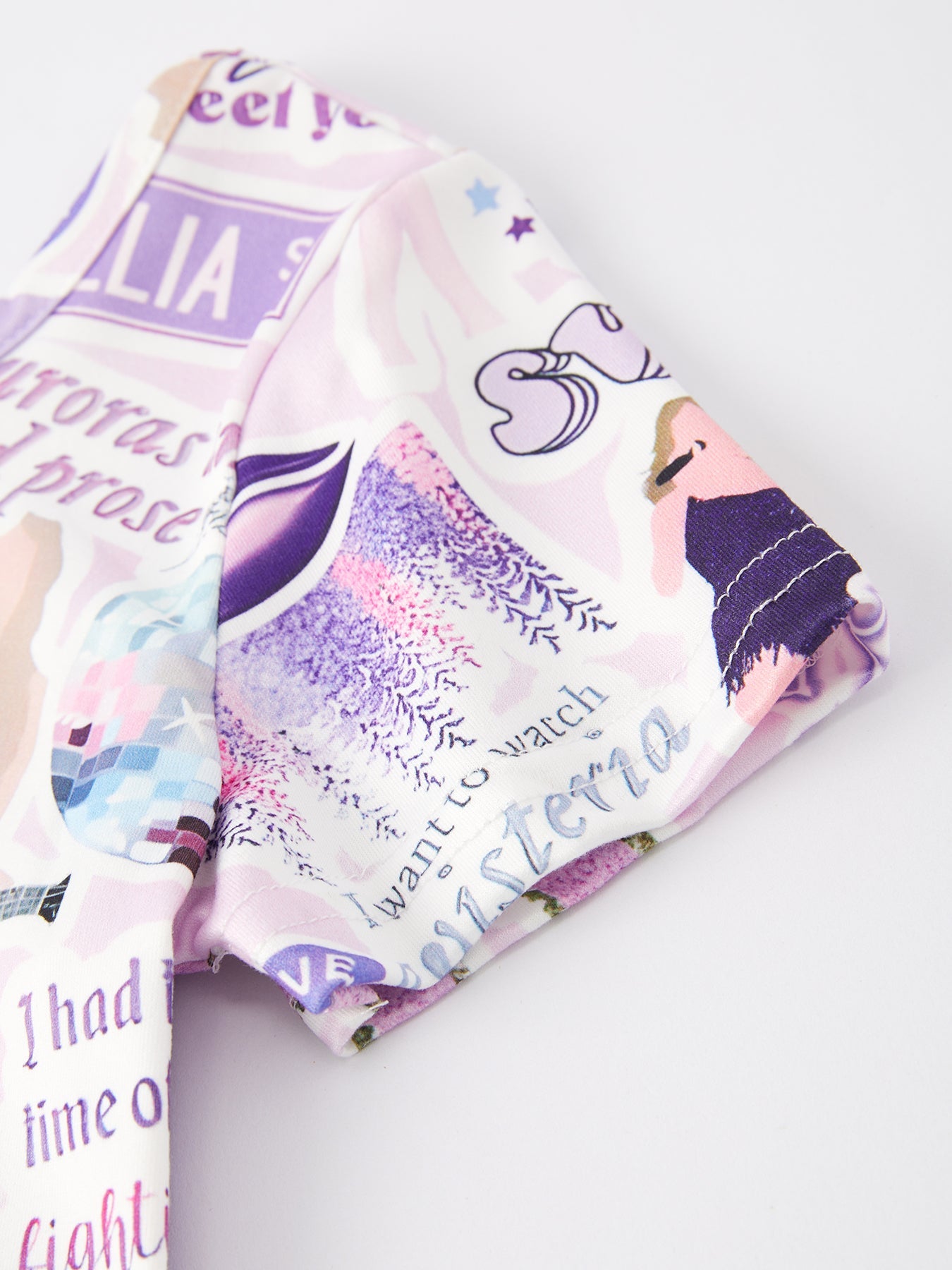 Ts lavender Twirly Print Girls Milk Silk Dress