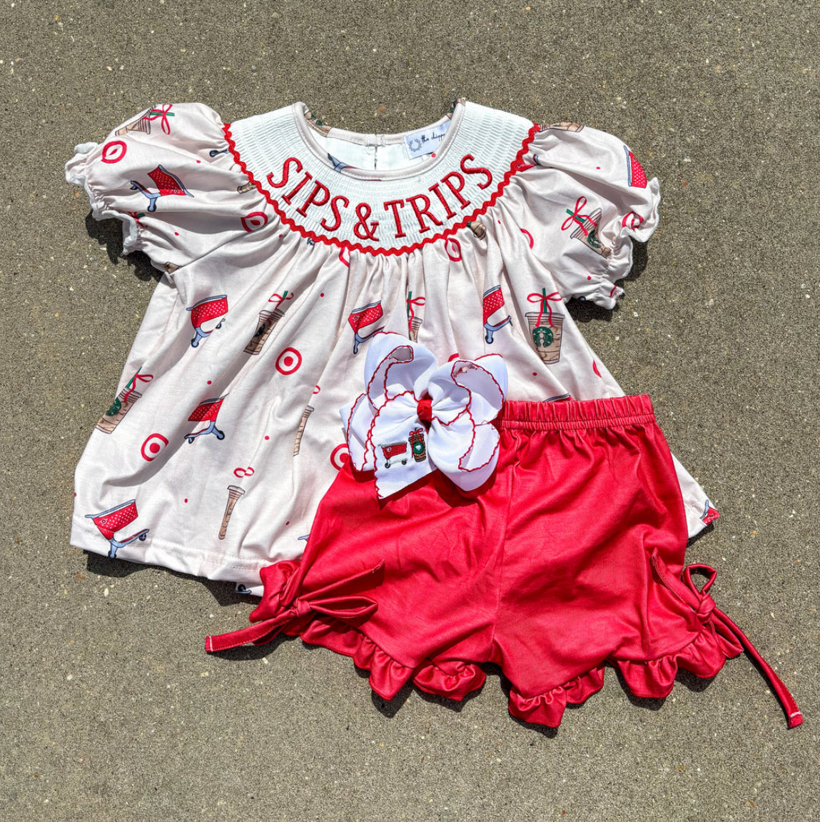 Sips & Trips shorts set