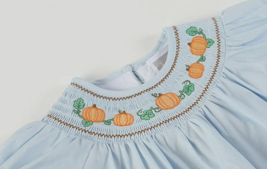 Blue Pumpkin Smocked Dress and
Bloomers Set
