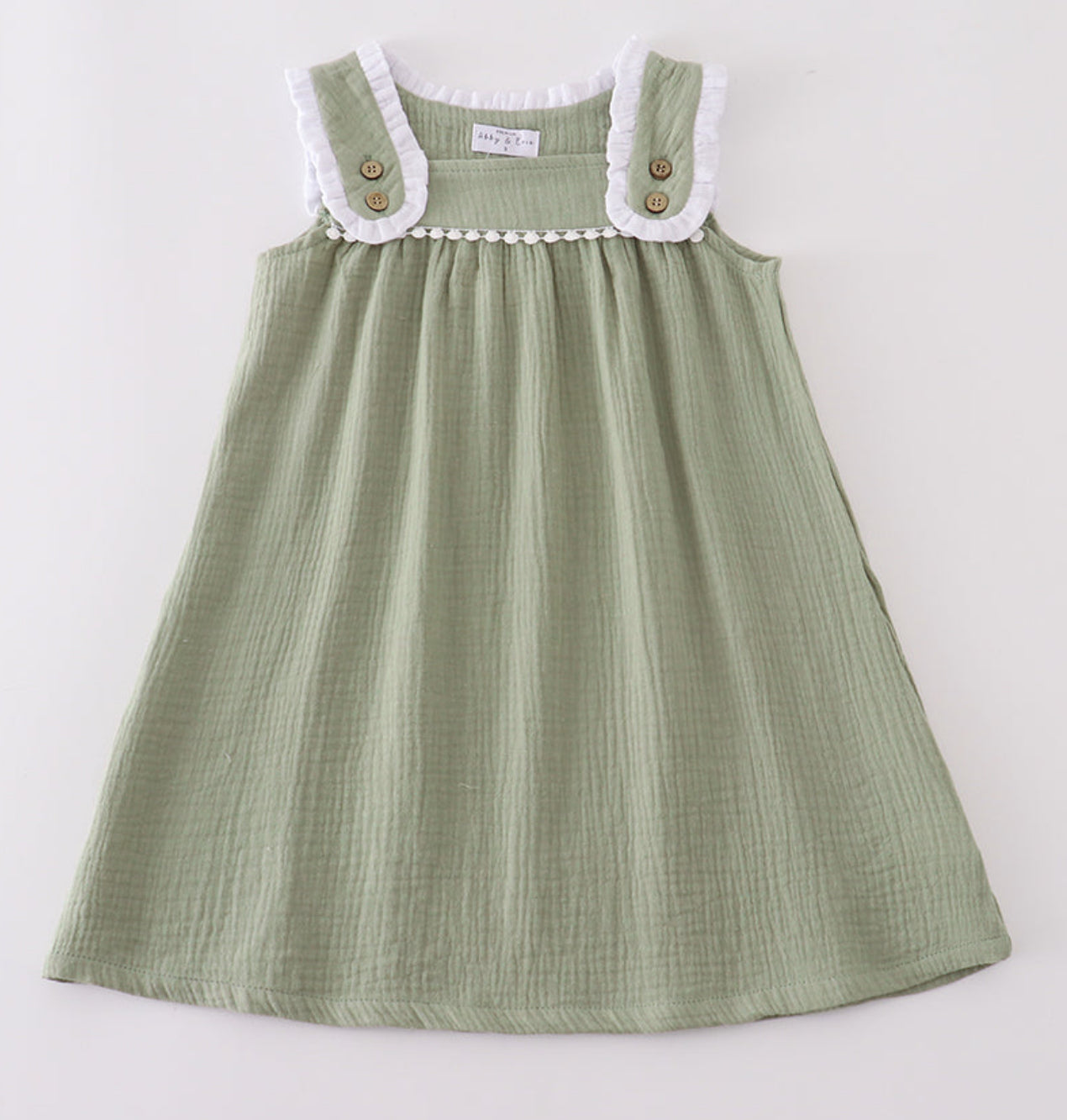 Premium sage ruffle dress