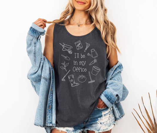 Gardening Plant I'll be in my office Nature Comfort Colors Tank Top
