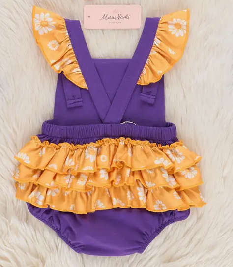 Louisiana Embroidered Floral Ruffle Bubble