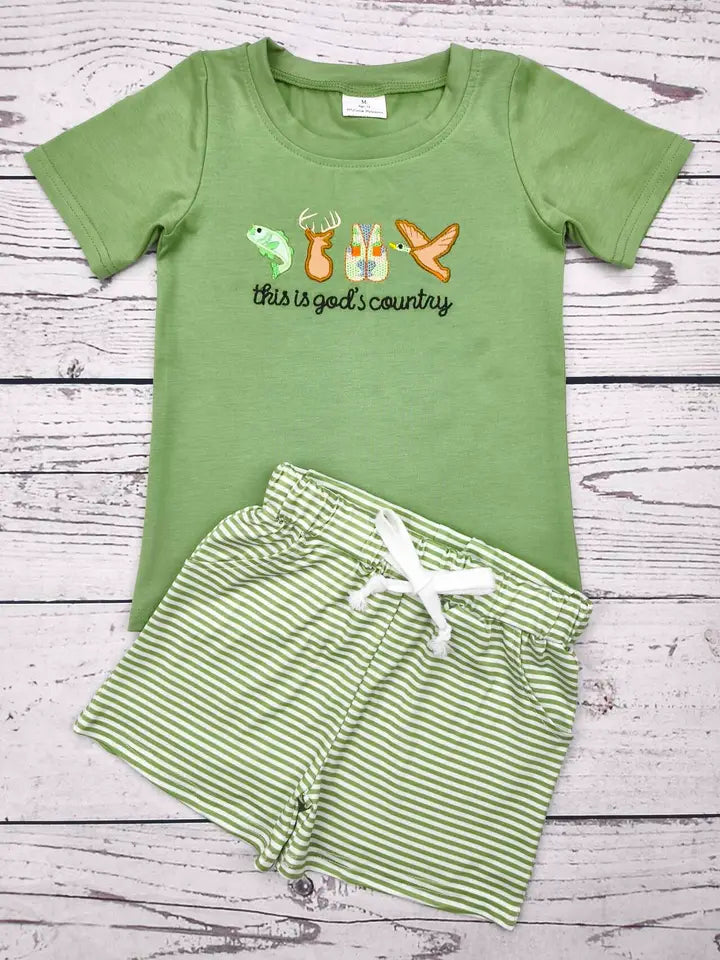 This is God's Country Shorts Set