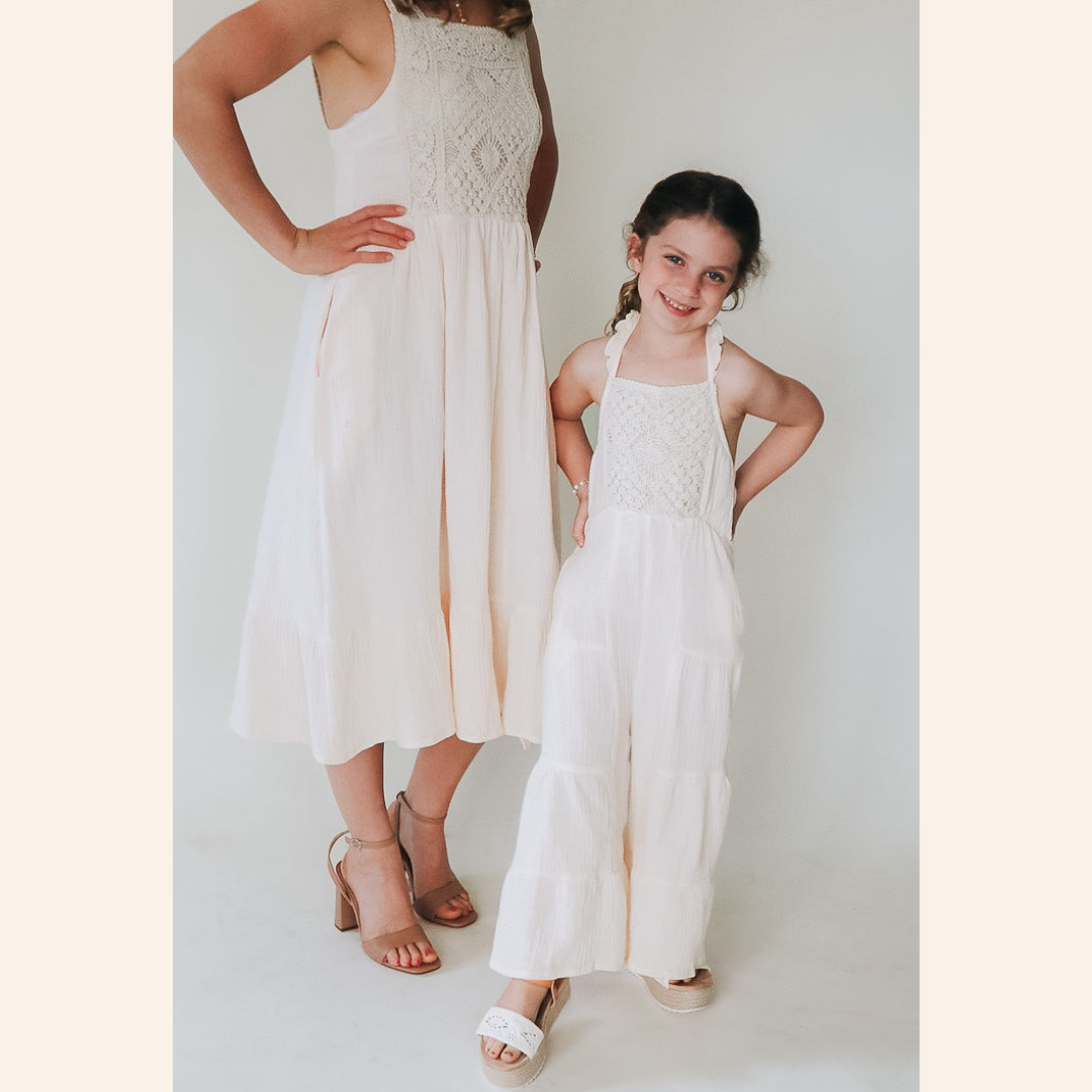 Soft White Crochet Mommy & Me Dress - Women