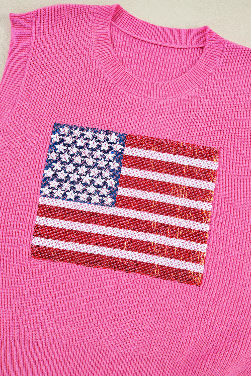 Bluing Sparkling American Flag Knitted Vest