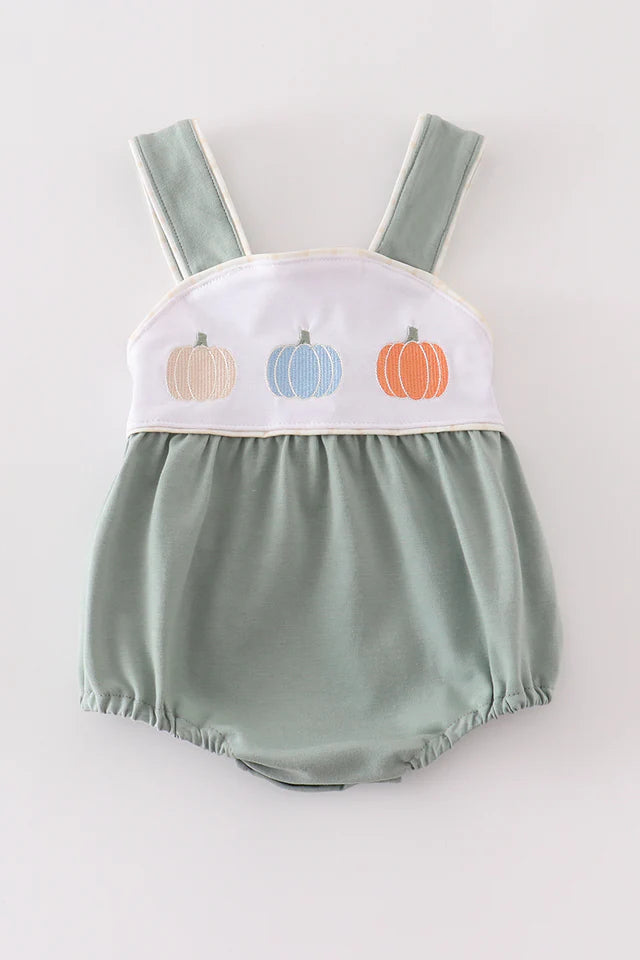 Green Pumpkin Embroidery Unisex Bubble