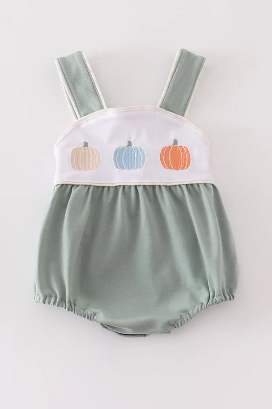 Green Pumpkin Embroidery Unisex Bubble