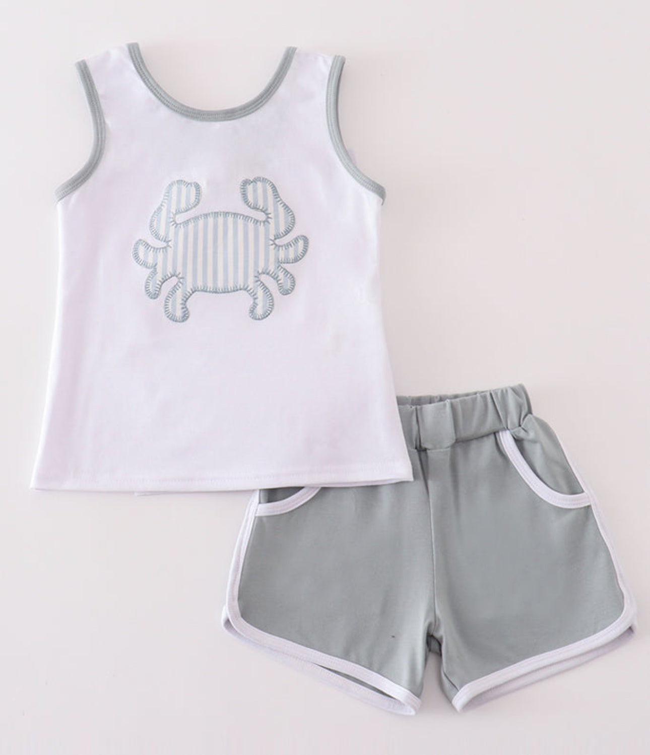 White Crab Appliqué Set