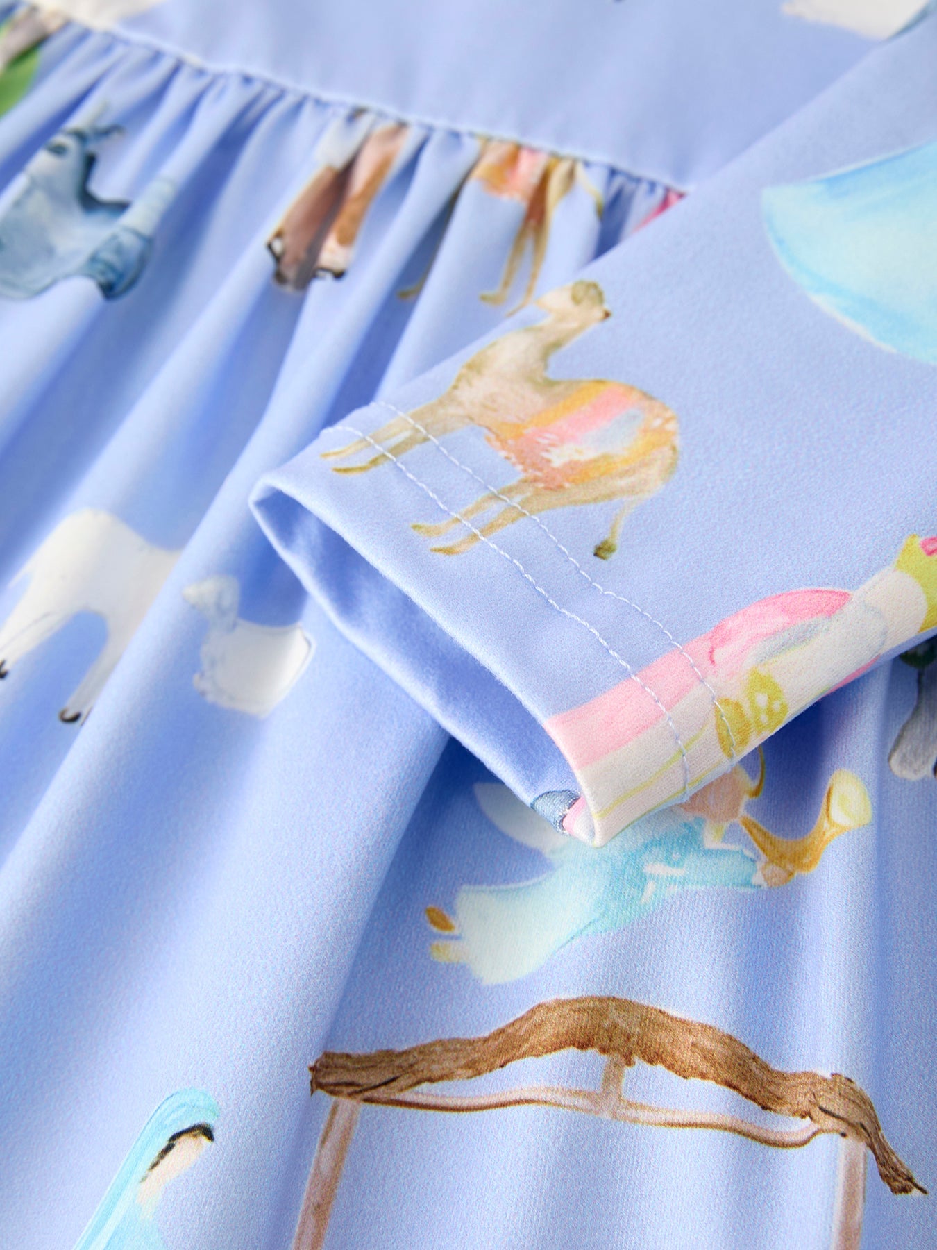 PREORDER Winter Christmas Nativity Print Girls Long Sleeve Dress