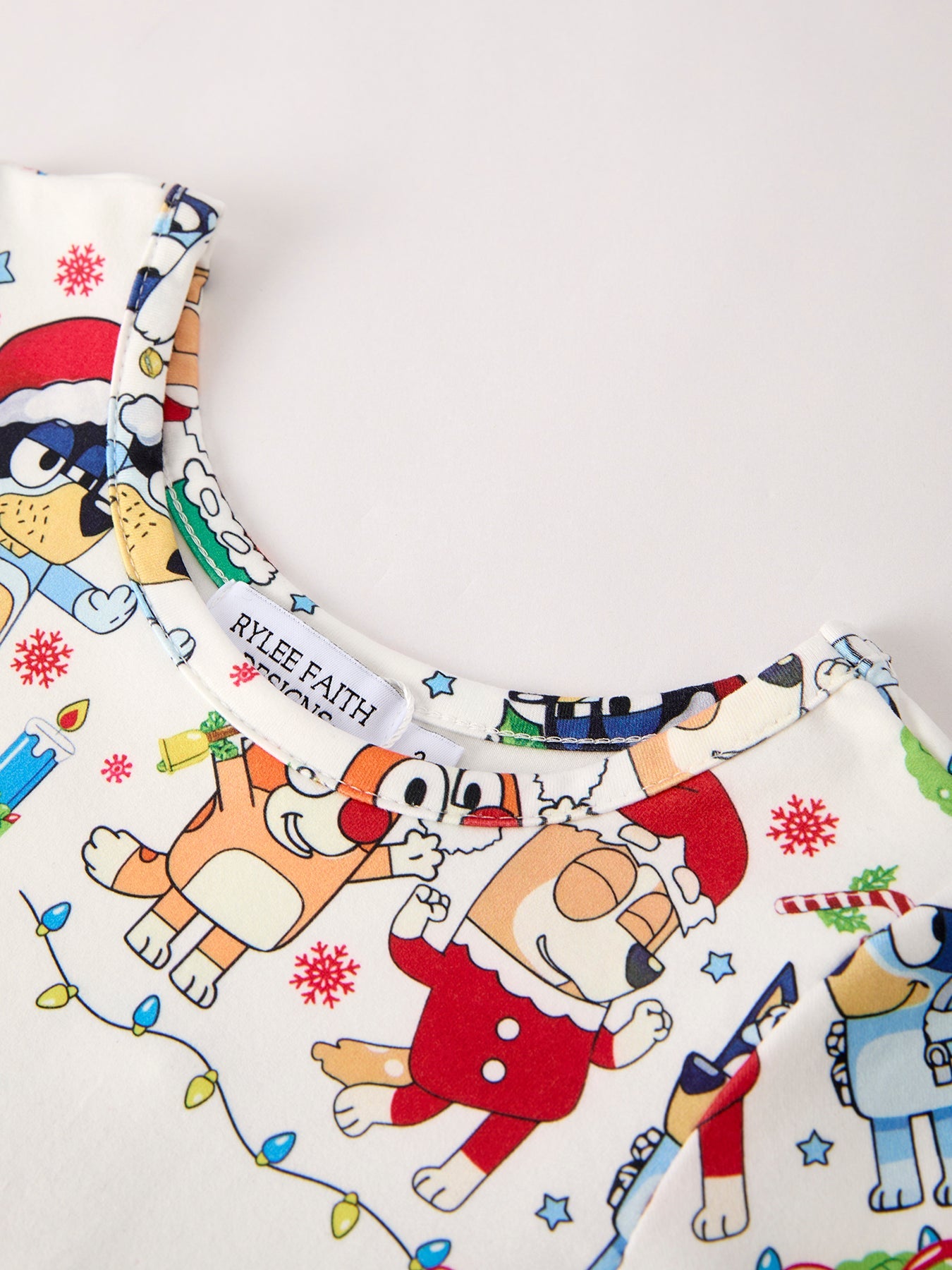 Winter Christmas Character Party Print Girls Dress