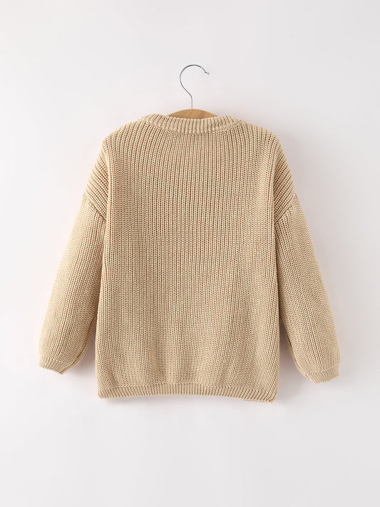 Fall Girls Thanksgiving Halloween Pumpkin Pullover Sweater