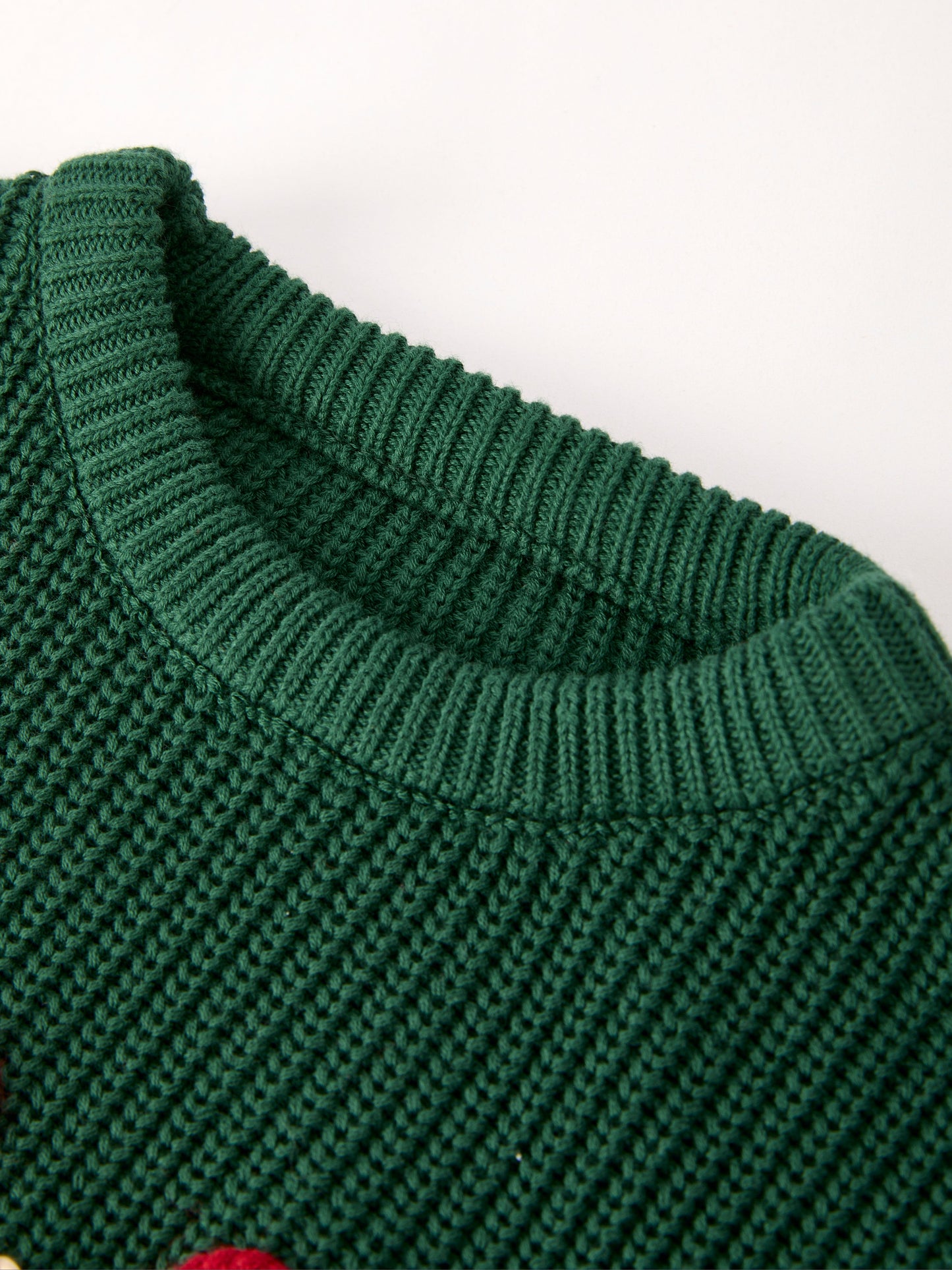 Christmas Winter Bow Dark Green Girls Pullover Sweater