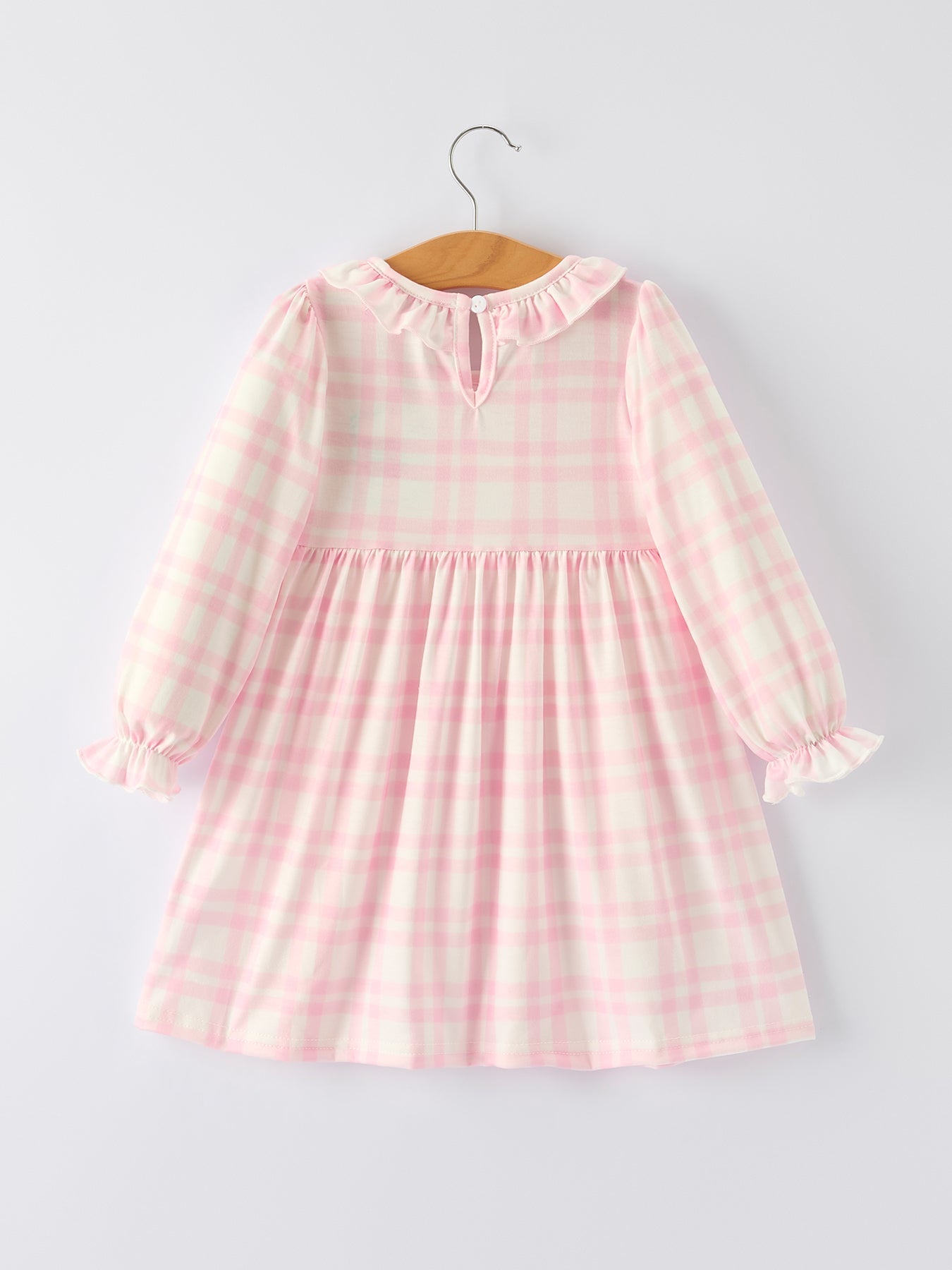 Christmas Pink Cute Bow Plaid Baby dress: Soft and Comfortable
