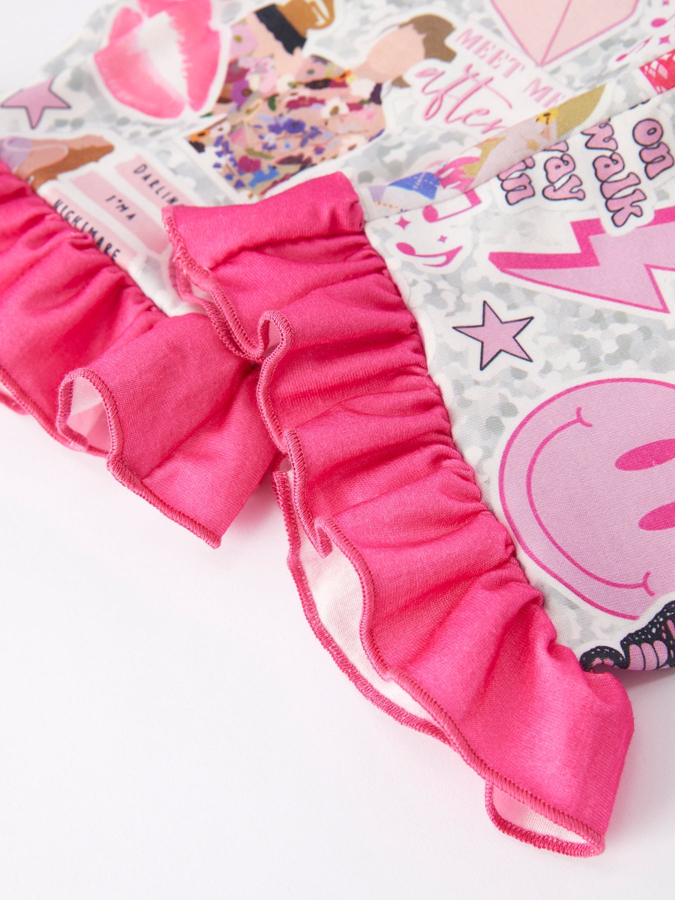 TS Character Print Girls Pink Pajamas