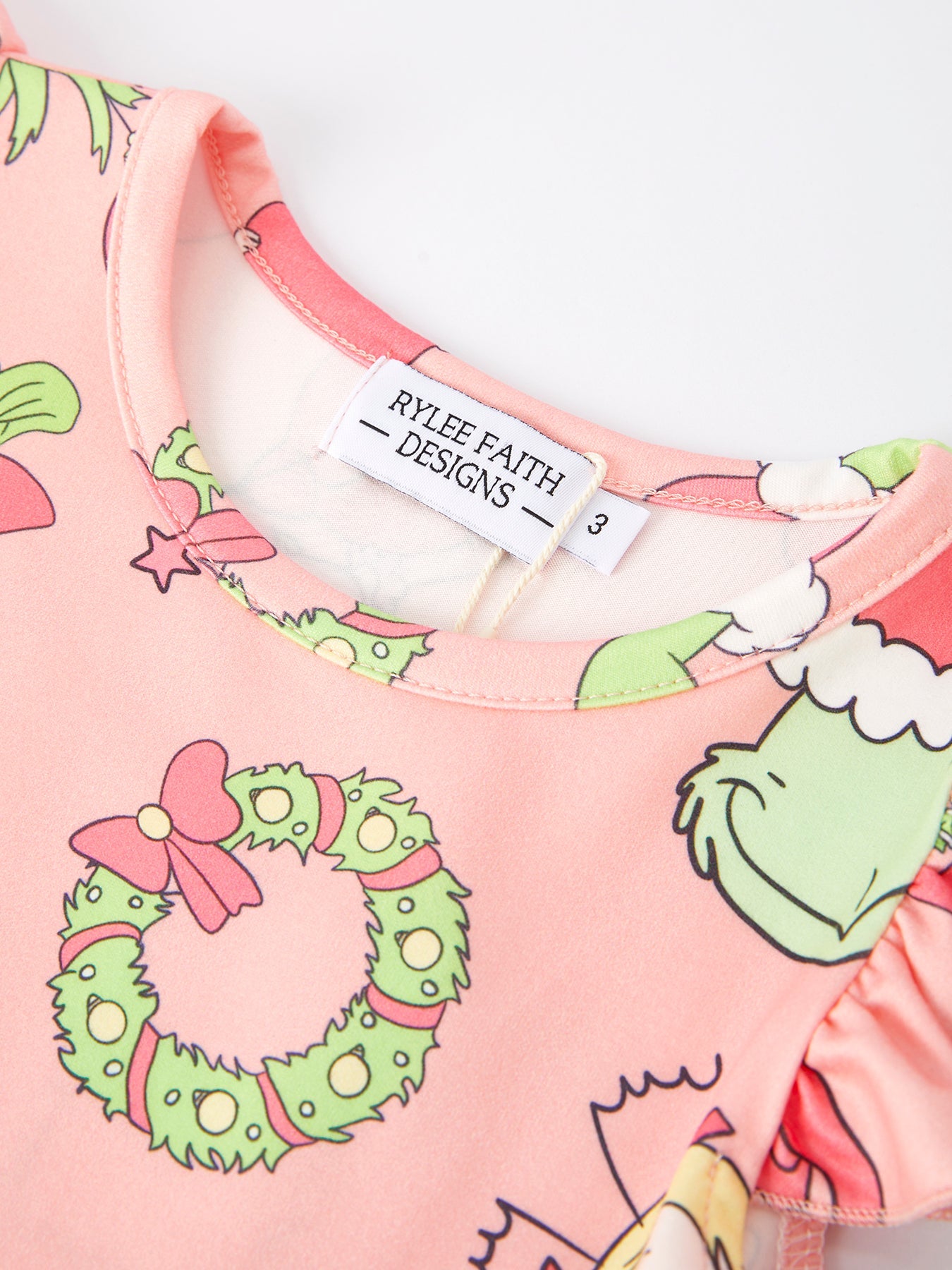 Christmas Cartoon Characters Print Sleeveless Girls Dress