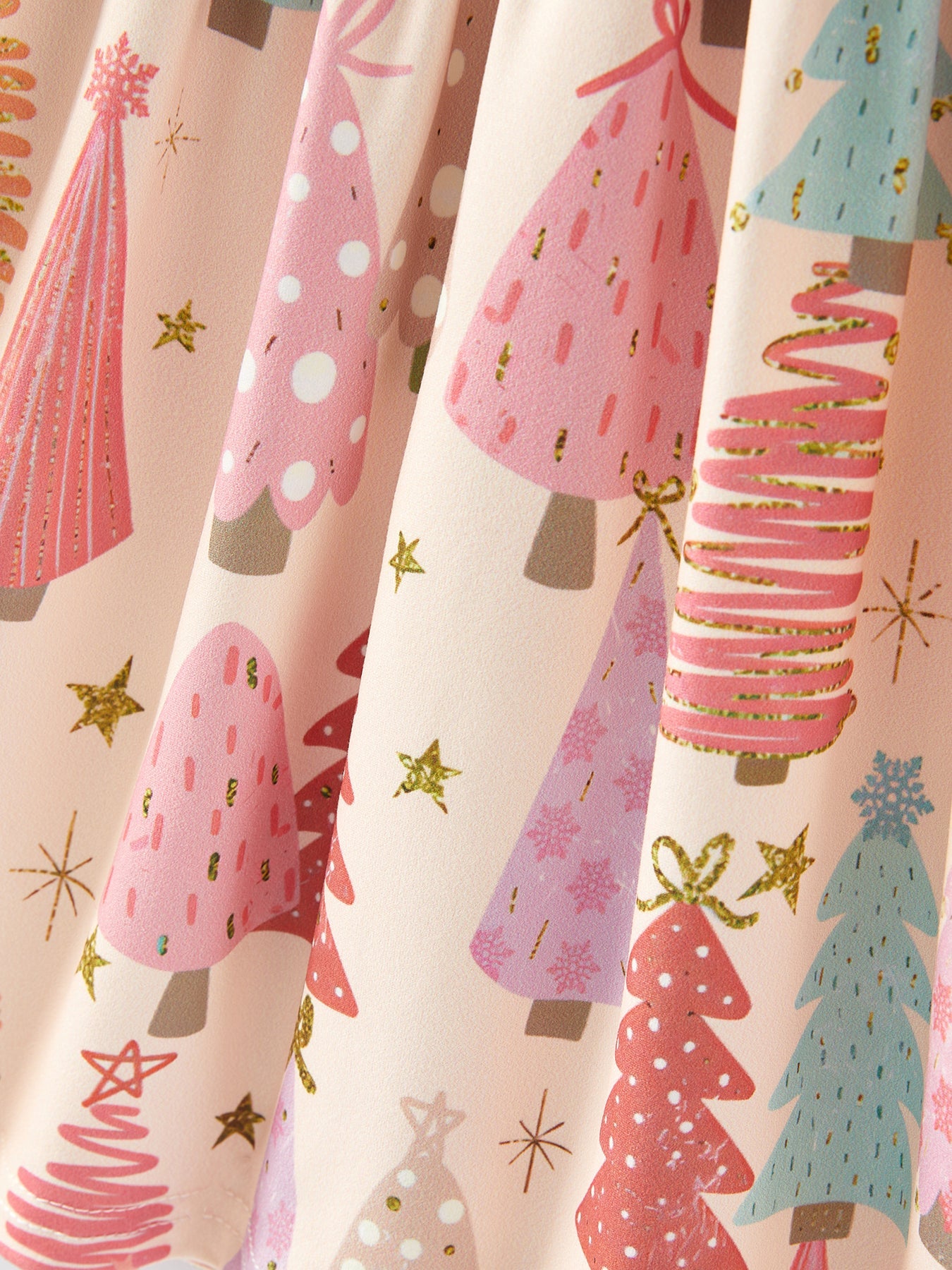 Christmas Tree Print Girls Dress