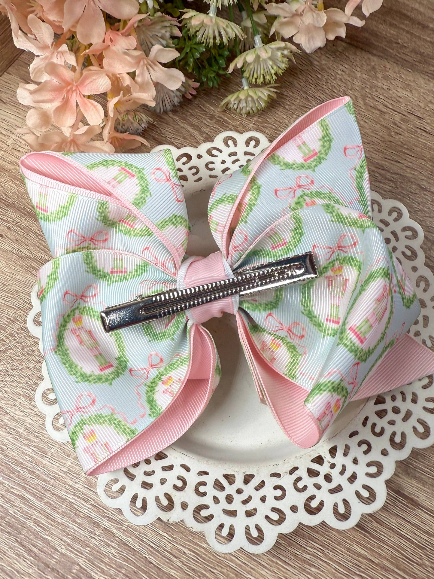 Pastel Nutcracker Printed BIG Double Layer Hair Bow