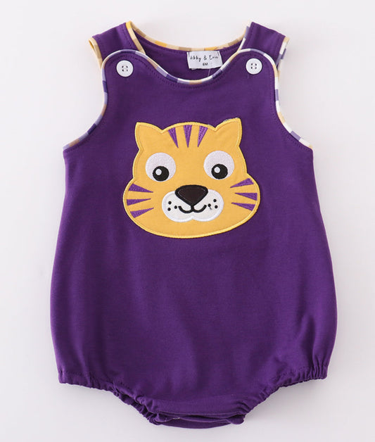 Purple Gold LSU Appliqué bubble