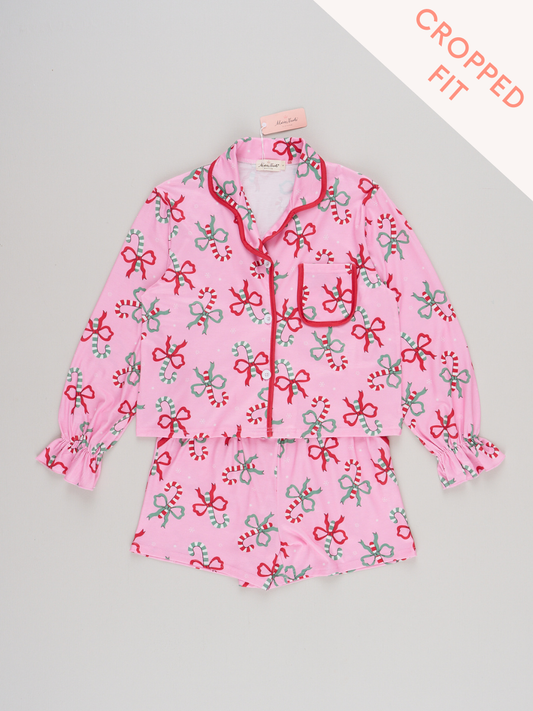 Mom & Me Candy Cane Cutie Cropped Pajamas