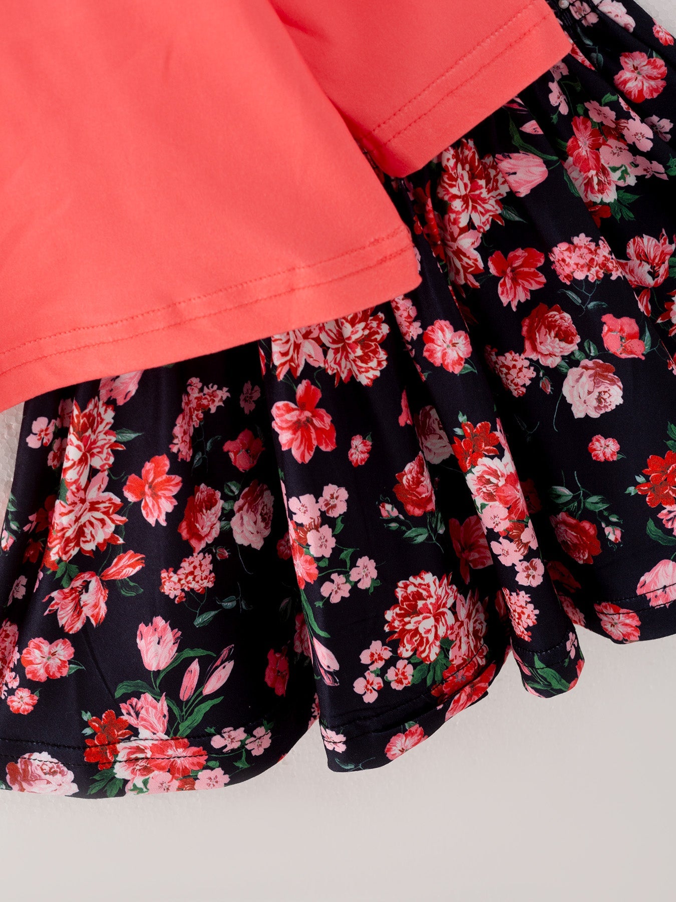Girls Fall 4-piece set Letter Print Top+Skirt