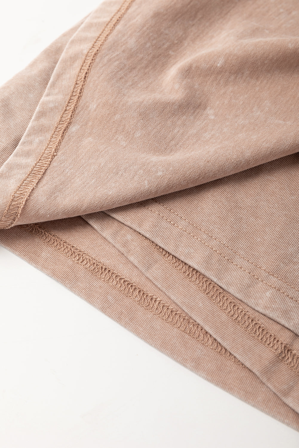 Light Pink 2 Pieces Mineral Wash Cotton Tank Top Lined Split Skirt Set