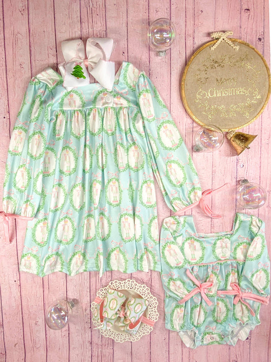 Nutcracker & Tied Sleeves Infant Romper