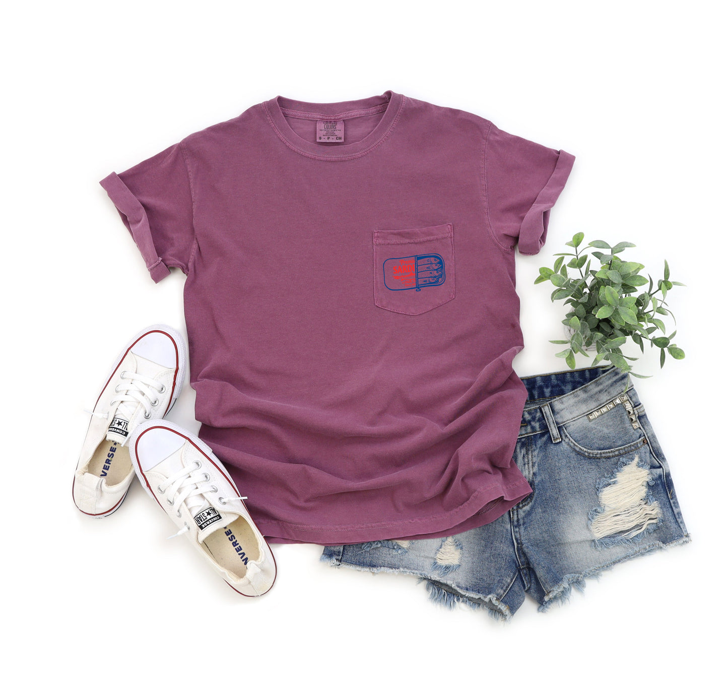 Sardines Salmon Fish Vacation Lake Beach Nature Comfort Colors Pocket T Shirt | Camping, Hiking, Plant