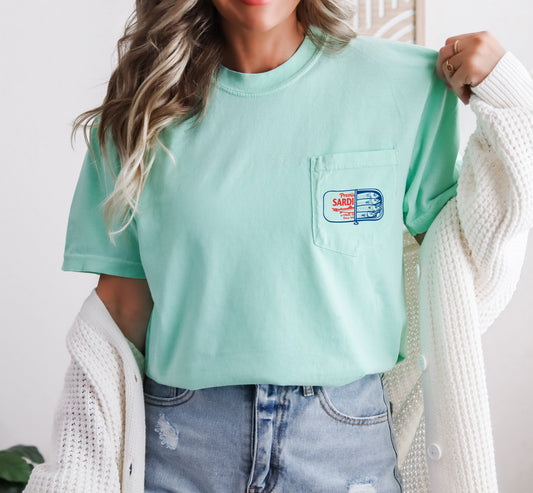 Sardines Salmon Fish Vacation Lake Beach Nature Comfort Colors Pocket T Shirt | Camping, Hiking, Plant