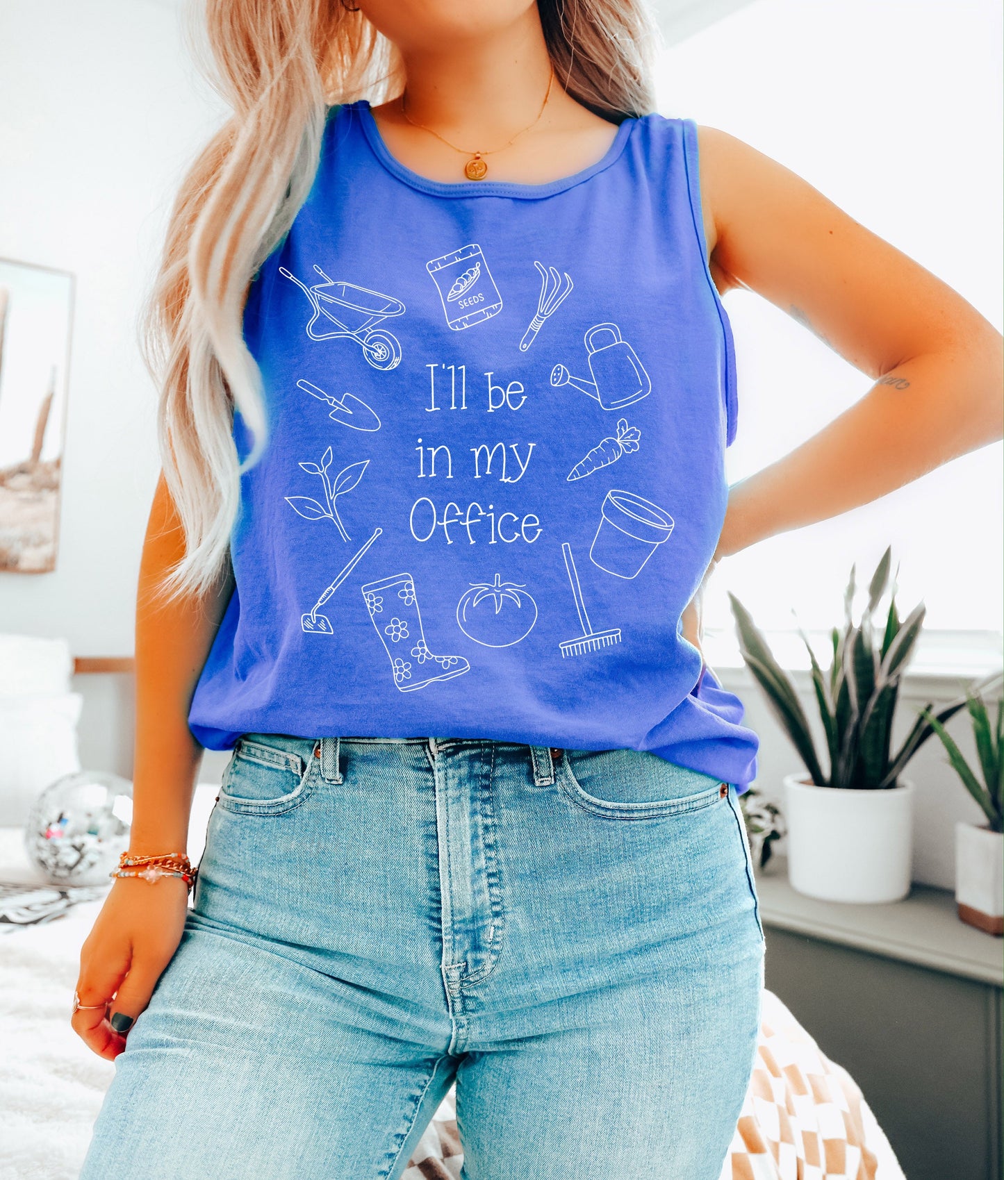 Gardening Plant I'll be in my office Nature Comfort Colors Tank Top