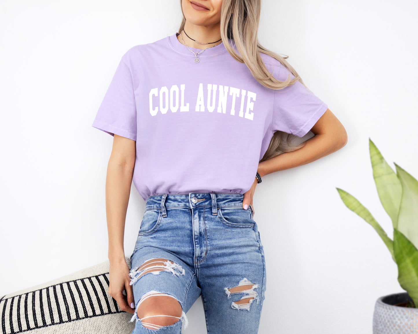 Cool Auntie Comfort Colors Graphic Tees (High School Font)