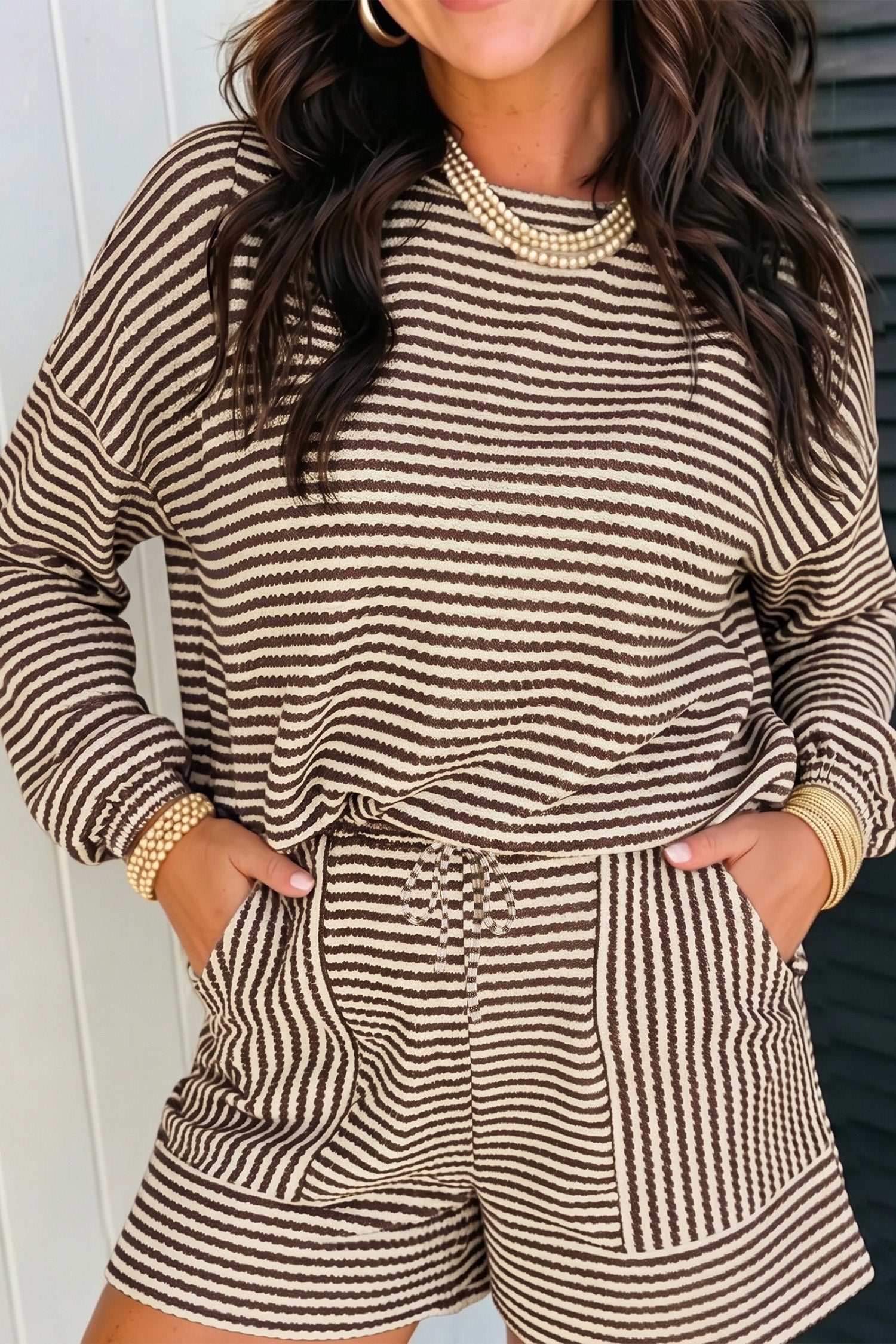 Stripe Textured Knit Long Sleeve Top – Jo Jo’s Boutique