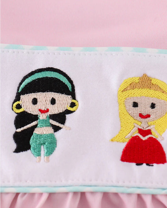 Pink Princess Embroidery 2 pc Swimsuit
