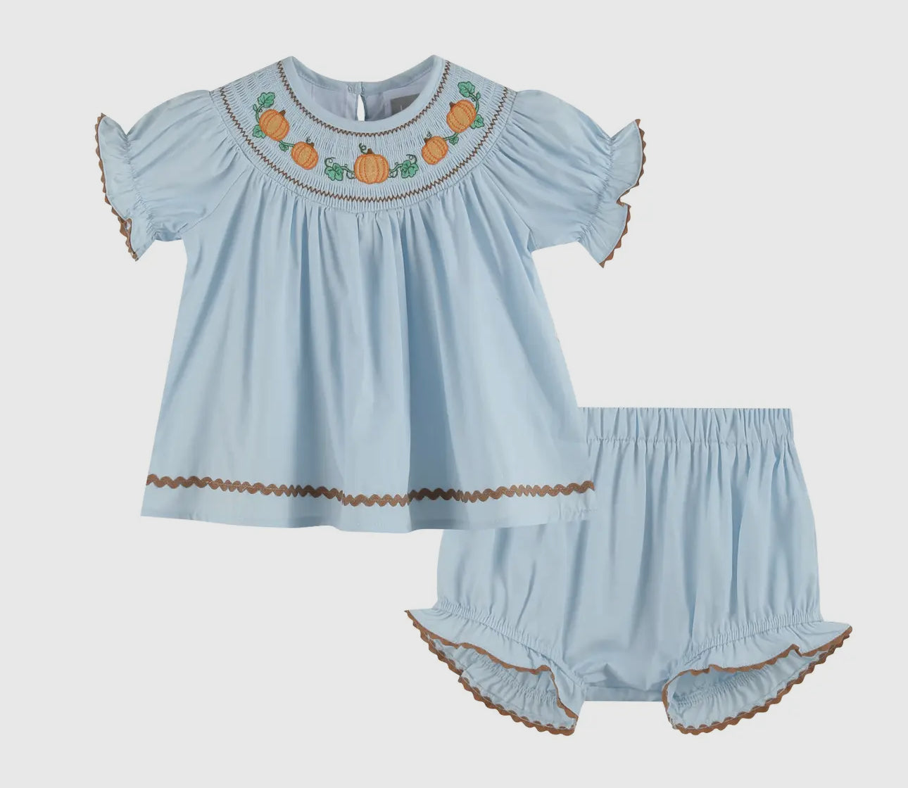 Blue Pumpkin Smocked Dress and
Bloomers Set