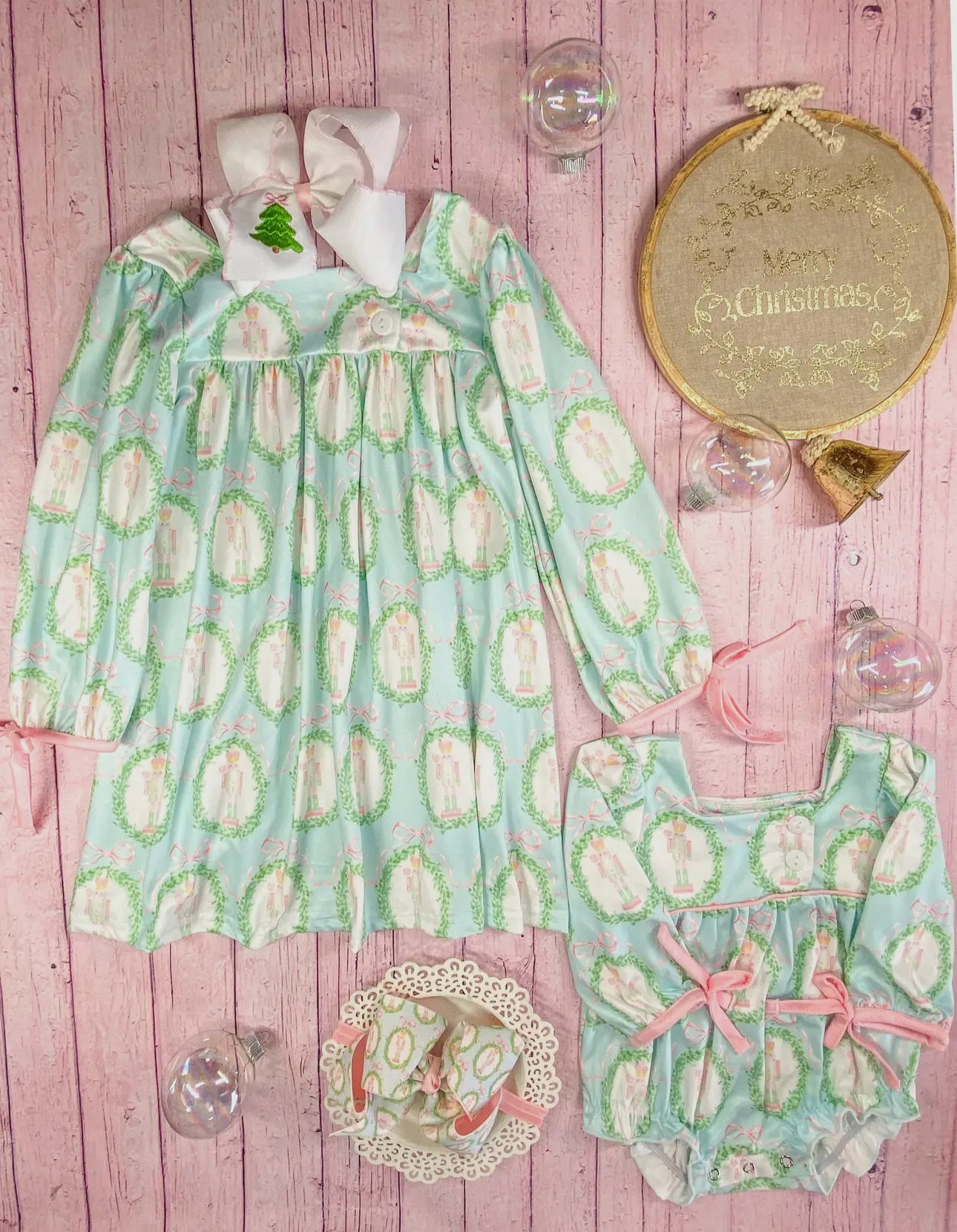Nutcracker & Bow Sleeves Dress & Romper