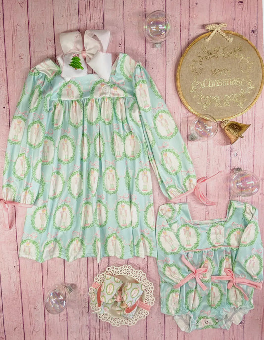Nutcracker & Bow Sleeves Dress & Romper