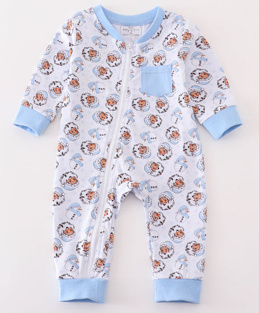 Blue santa romper