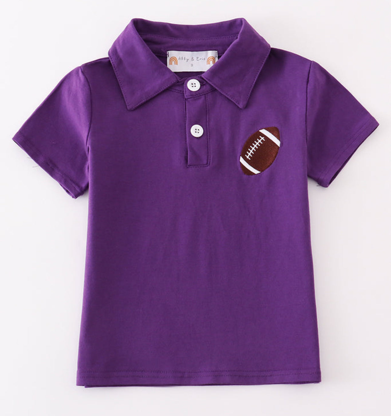 Purple football embroidery button down