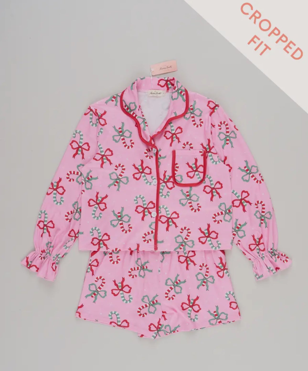 Mommy & me candy cane cutie cropped pajamas
