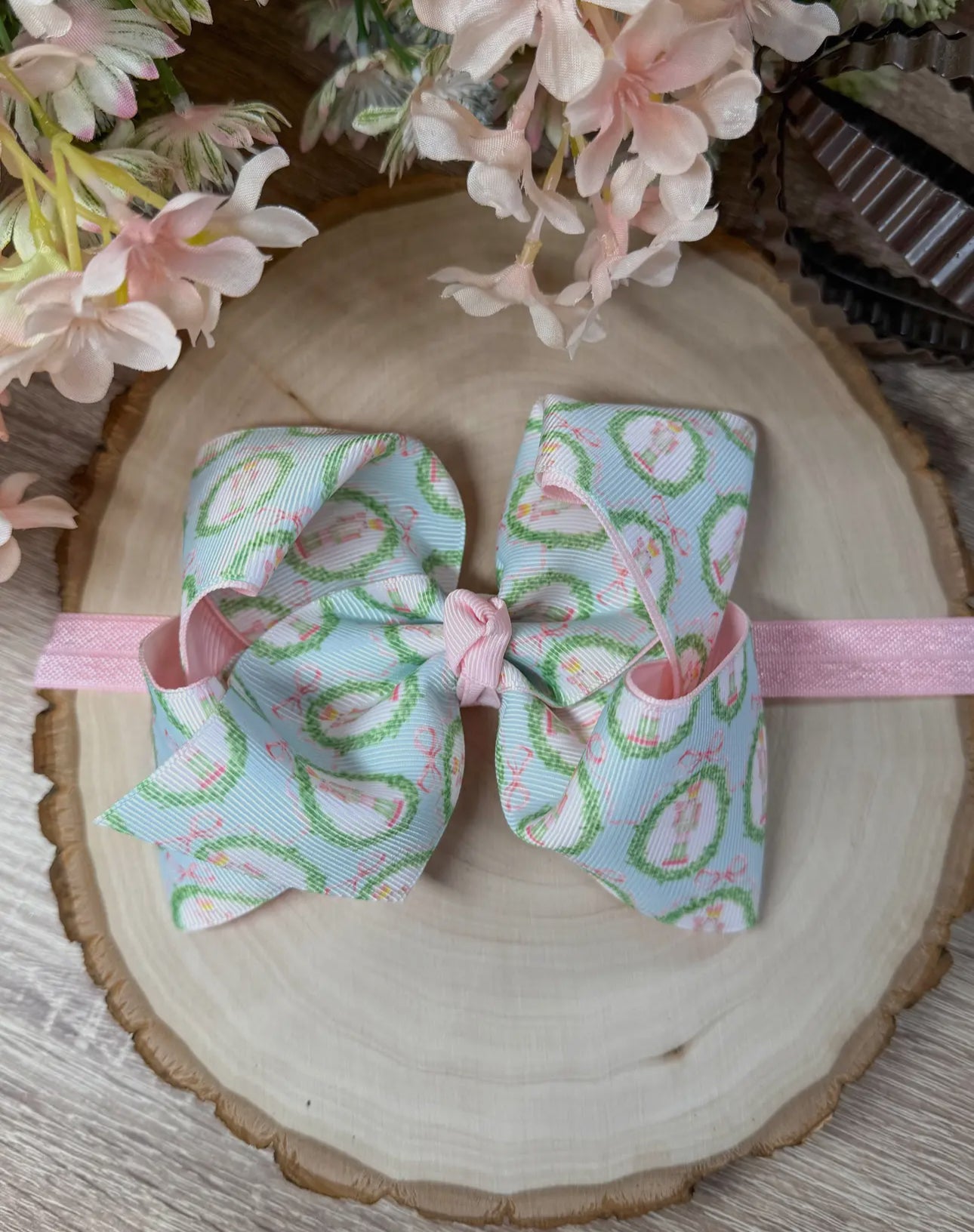 Pastel Nutcracker Printed Double Layer Bow Headband