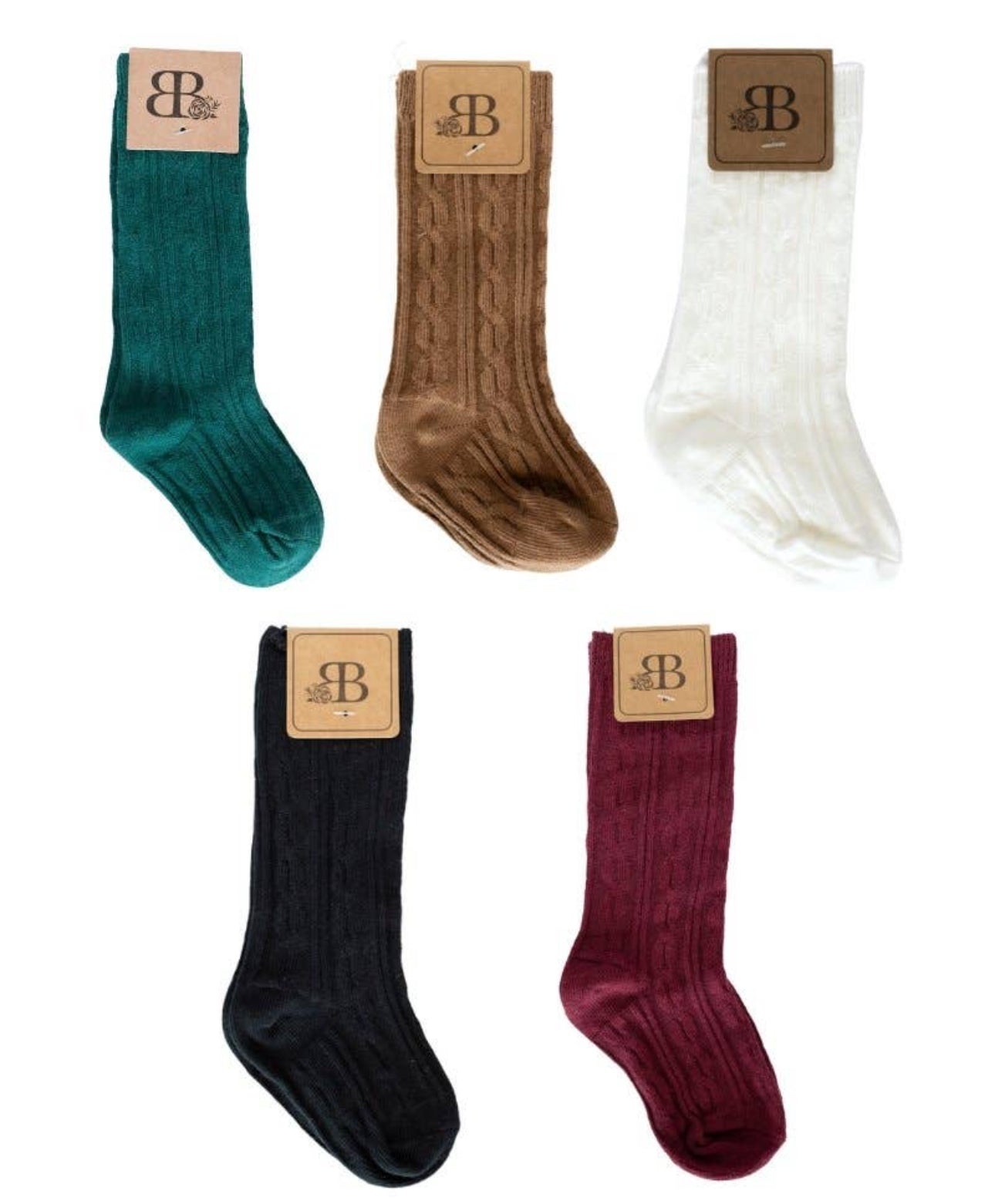 Pepper knee-high cable knit socks