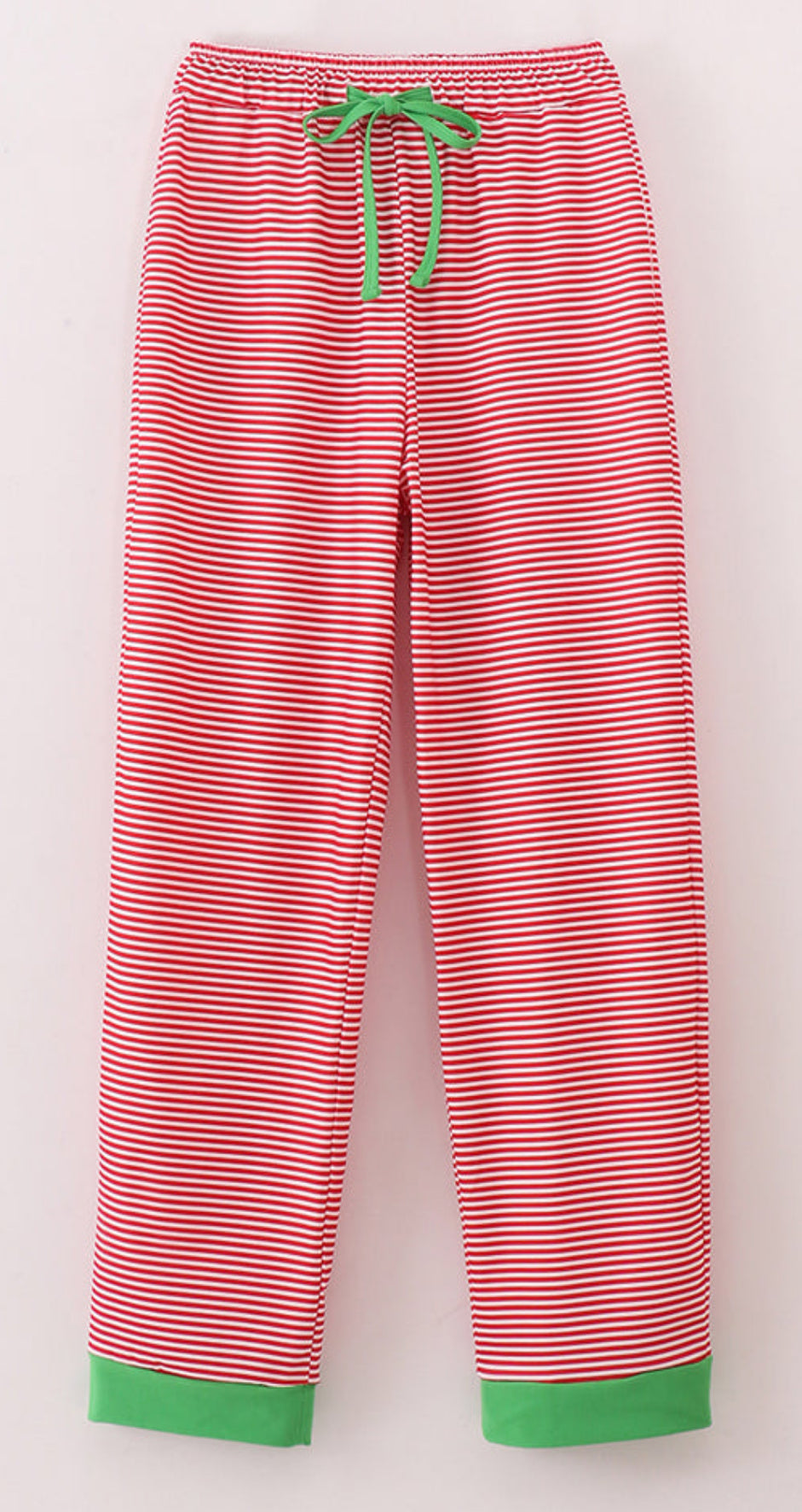 Red Stripe Christmas Tree Embroidery  Mom Pajama Pants