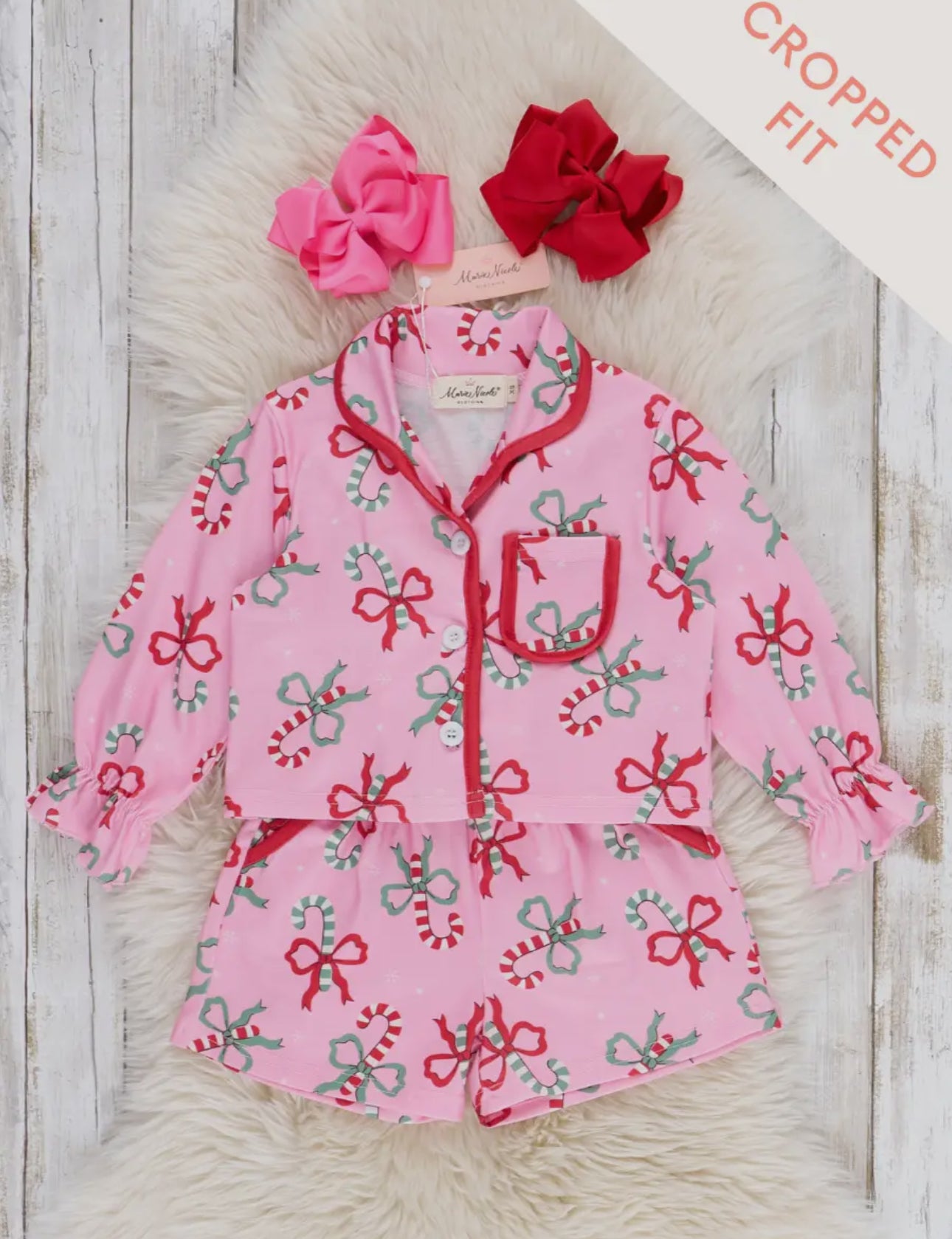 Candy cane cutie cropped pajamas