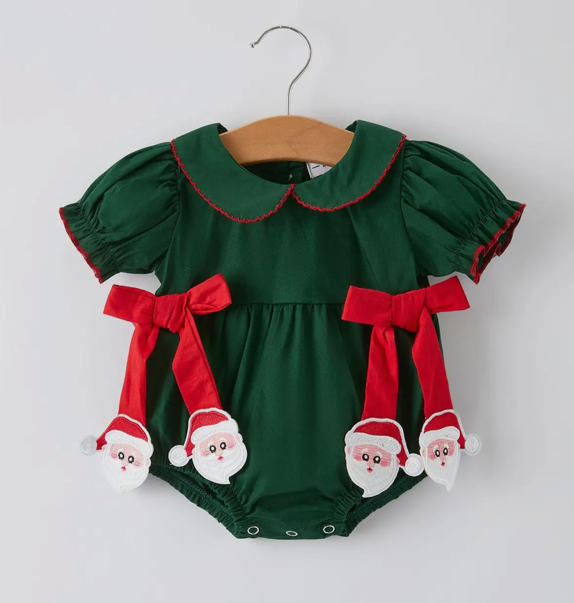 Baby Girls Holiday Outfit - Santa Bow
Green Christmas Romper