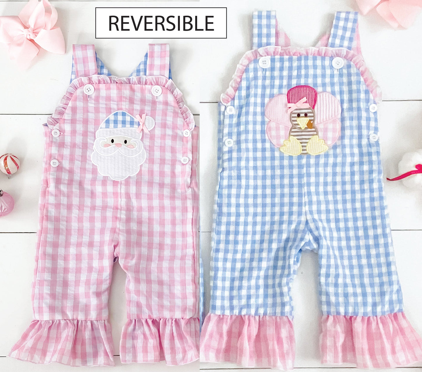 Girls Reversible Christmas / Thanksgiving Longall