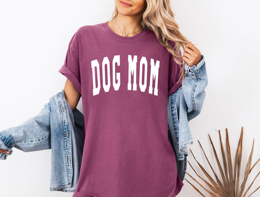 Dog Mom Comfort Colors Garment Dyed T Shirt (Condensed Font)
